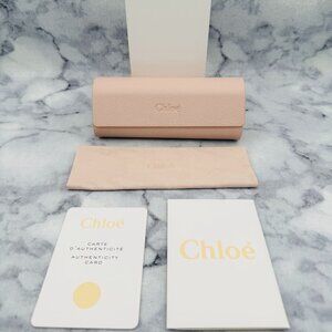 Chloe Sunglasses Case Set,Blush Hard Suede Faux Leather,Boxed,Cloth,Auth Card